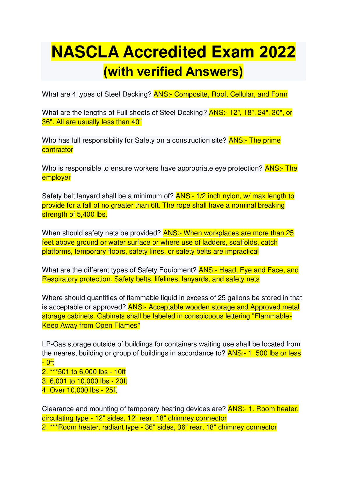 Preview image for NASCLA Accredited Exam 2022 (with verified Answers)